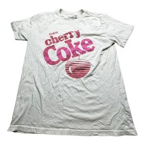 Coca-Cola Women's T-Shirt Size Large Enjoy Cherry Coke Cream Color